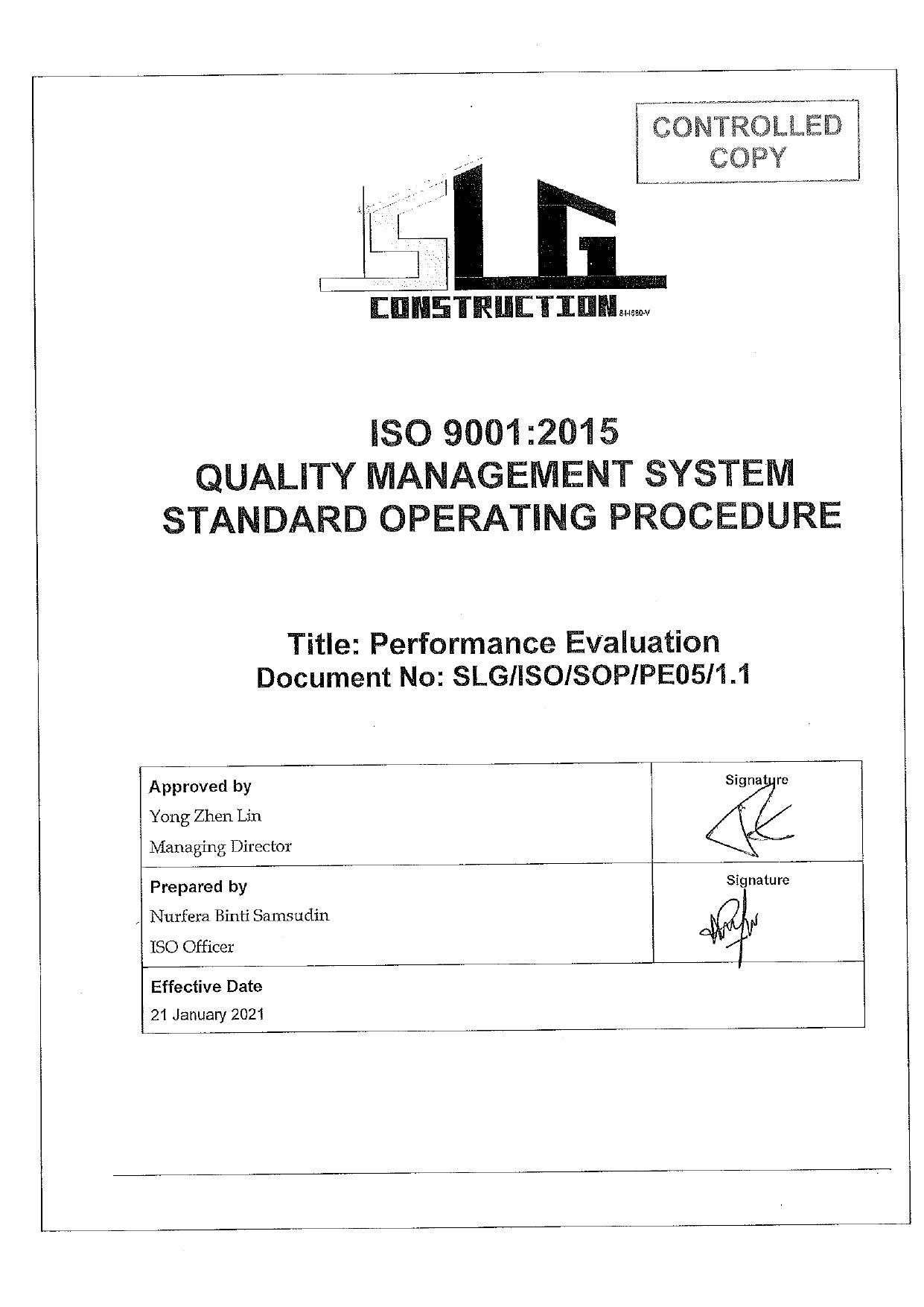 SLG-PRO-SOP Page 1